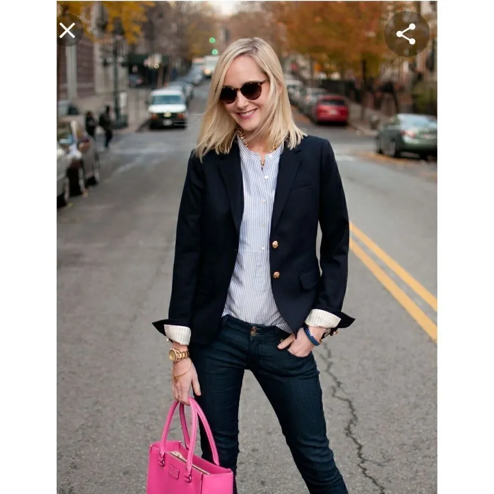 J Crew Wool Black Blazer 0